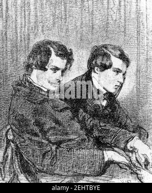 Paul Gavarni - Porträt von Edmond und Jules de Goncourt Stockfoto