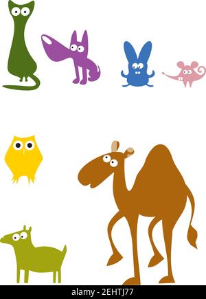 Lustige Cartoon Tiere Set Stock Vektor