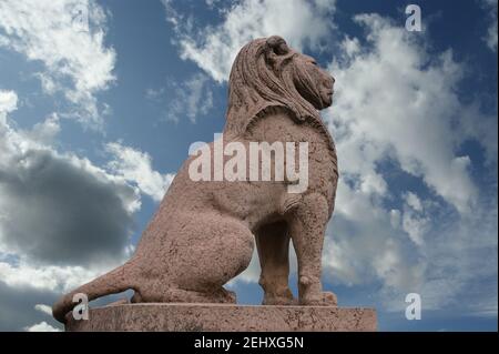 Tiger von Genf. Bild dieser Tigerwache Statue, aufgenommen am Monument Brunswick in Genf, Schweiz. Das Denkmal wurde in Erinnerung an t gebaut Stockfoto