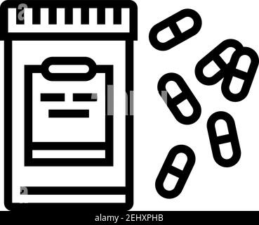 Darstellung der Symbole für Anästhesiemedikamente und Behälterlinien Stock Vektor