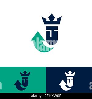 Einfache stilvolle die Person des Königs Logo Design Vektor Illustration Stock Vektor