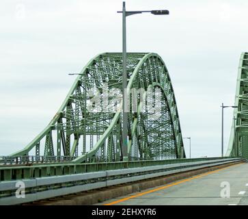 Blick über die Great South Bay Brücke für die Fahrt nach Süden von der North Bound Brücke. Stockfoto