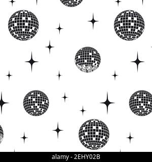 Disco Ball Vektor Nahtloses Muster. Stock Vektor