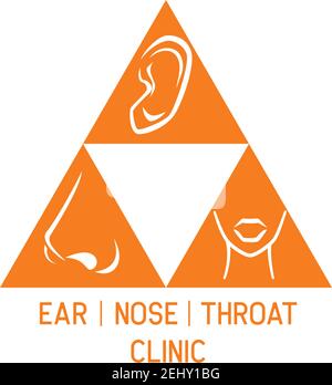 Ohr Nase Hals (ENT) Logo für Otolaryngologists Klinik Konzept. vektor-Illustration Stock Vektor