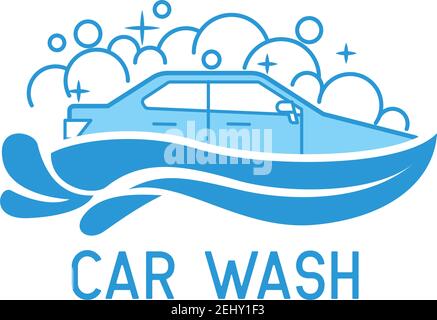 Auto waschen Service-Logo, Vektor-Illustration Stock Vektor