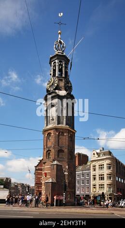 Munttoren - Münzturm in Amsterdam. Niederlande Stockfoto