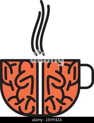 Gehirn-Logo isoliert auf weißem Hintergrund. vektor-Illustration Stock Vektor