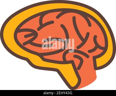 Gehirn-Logo isoliert auf weißem Hintergrund. vektor-Illustration Stock Vektor