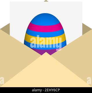 Umschlag Mit Ostereier-Symbol. Flaches Farbdesign. Vektorgrafik. Stock Vektor