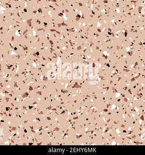 Geometrisches braunes Terrazzo-Nahtloses Muster. Abstrakt bunt modernen Hintergrund. Stone Fashion Design für Web und Print. Venezianische Fliesen, Bodenbelag Haus Stock Vektor
