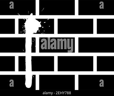 Symbol „Blood On Brick Wall“. Schwarzes Glyphen-Design. Vektorgrafik. Stock Vektor