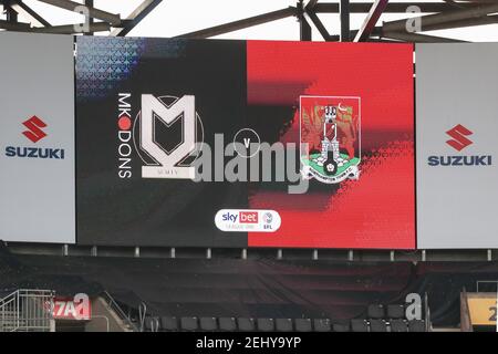 MILTON KEYNES, ENGLAND. FEB 20th: Sky Bet League ein Spiel zwischen MK Dons und Northampton Town im Stadion MK, Milton Keynes am Samstag, 20th. Februar 2021. (Kredit: John Cripps - MI News) Kredit: MI Nachrichten & Sport /Alamy Live Nachrichten Stockfoto