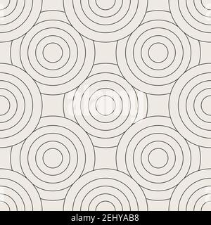 Nahtloses Kreis lineares Muster. Geometrische Webmuster Hintergrund. Grafik Druck Textur Stoff Design Vorlage. Vektordarstellung monochromer Hintergrund Stock Vektor