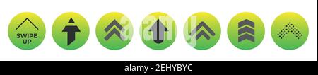 Vorlage wischen nach oben Tasten Farbverlauf. Web-Schaltflächen, Elements App Stock Vektor