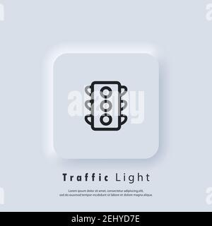 Ampelsymbol. Ampelschild. Vektor EPS 10. UI-Symbol. Neumorphic UI UX White User Interface Web-Button. Neumorphismus Stock Vektor