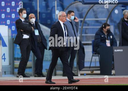 20. Februar 2021, Rom, Italien: Rom, Italien, Stadio Olimpico, 20. Februar 2021, Cheftrainer Claudio Ranieri von Sampdoria während SS Lazio gegen UC Sampdoria - Italienisches Fußballspiel Serie A (Bild: © Claudio Pasquazi/LPS via ZUMA Wire) Stockfoto