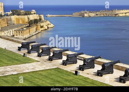 Ehrenkompanie Batterie in Valletta. Malta Stockfoto