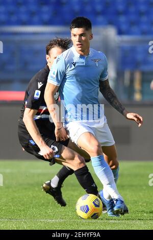 Rom, Italien. Februar 2021, 20th. Rom, Italien, Stadio Olimpico, 20. Februar 2021, Joaquin Correa von SS Lazio in Aktion während SS Lazio vs UC Sampdoria - Italienische Fußball Serie A Spiel Kredit: Claudio Pasquazi/LPS/ZUMA Wire/Alamy Live News Stockfoto