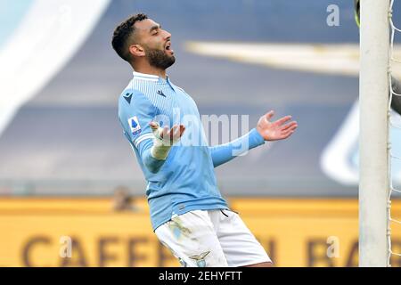 Rom, Italien. Februar 2021, 20th. Mateo Musacchio von SS Lazio reagiert während der Serie A Fußballspiel zwischen SS Lazio und UC Sampdoria in Olimpico Stadion in Roma (Italien), 20th. Februar 2021. Foto Antonietta Baldassarre/Insidefoto Kredit: Insidefoto srl/Alamy Live News Stockfoto