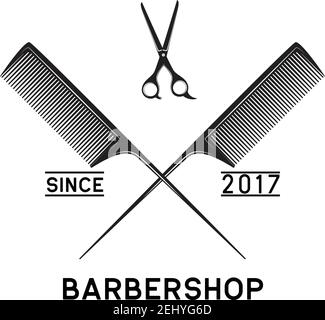 Barber Shop Logo isoliert auf weißem Hintergrund, Vektor-Illustration Stock Vektor