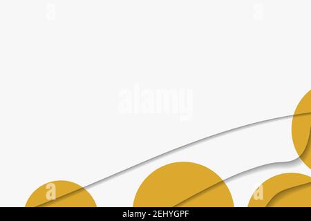 Abstrakter Hintergrund mit bunten Papier geschnitten Formen. Design für Poster, Banner, Karte. Weiße und gelbe abstrakte runde Illustration. 3D Papierbilder Stock Vektor