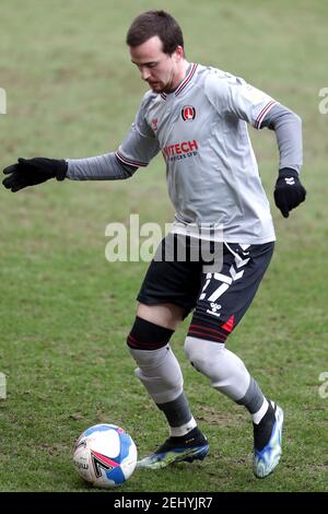 Charlton Athletic's Liam Millar in Aktion während des Sky Bet League One Spiels im Highbury Stadium, Fleetwood. Bilddatum: Samstag, 20. Februar 2021. Stockfoto