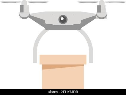 Drohne Quadrocopter liefern Box Container. vektor-Illustration Cartoon-Stil Stock Vektor