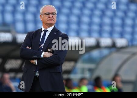 Claudio Ranieri Cheftrainer von Sampdoria während der italienischen Meisterschaft Serie A Fußballspiel zwischen SS Lazio und UC Sampdoria am 20. Februar 2021 im Stadio Olimpico in Rom, Italien - Foto Federico Proietti / DPPI / LM Stockfoto