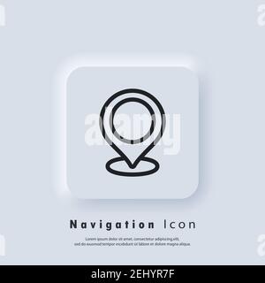 Positionsnadel, Speicherpunkt. Lokale Marketing-E-Commerce-Kampagnenstrategie. GPS-Position. Symbol für Kartenstift. Vektor EPS 10. UI-Symbol. Neumorphic UI UX White US Stock Vektor