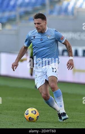 Rom, Italien. Februar 2021, 20th. Rom, Italien, Stadio Olimpico, 20. Februar 2021, Ciro unbeweglich von SS Lazio in Aktion während SS Lazio vs UC Sampdoria - Italienische Fußball Serie A Spiel Kredit: Claudio Pasquazi/LPS/ZUMA Wire/Alamy Live News Stockfoto