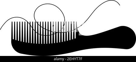 Symbol Für Haare Im Kammaufsatz. Schwarzes Glyphen-Design. Vektorgrafik. Stock Vektor