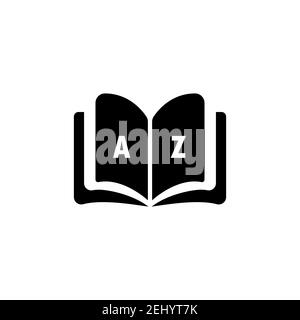 Wörterbuchsymbol. Glossar. Abzeichen mit Buch. Logo des Wörterbuchs. Bibliothekssymbol. Vektor EPS 10 Stock Vektor
