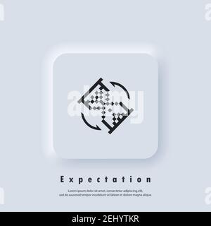 Symbol „Erwartung“. Sanduhr. Sandglas Uhr Pixel-Symbol. Wartezeit. Schneller Service. Vektor. UI-Symbol. Neumorphic UI UX White User Interface Web-Button Stock Vektor