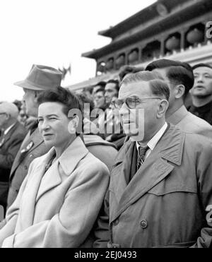 Simone de Beauvoir und Jean-Paul Sartre, Peking, 1955 Stockfoto