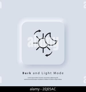 Vector Tag Nacht Schalter. Mobile App-Schnittstelle. Modusschalter für Dunkelheit und Licht. Logo des dunklen Modusschalters. Tag und Nacht-Modus Gadget-Anwendung. Licht und d Stock Vektor