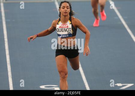 Miramas, Frankreich. Februar 2021, 20th. Fanny Quenot von Lyon Athletisme Then Series 60 M Hürden Frauen während der französischen Leichtathletik-Hallenmeisterschaften 2021 am 20. Februar 2021 im Stadion Miramas Metropole in Miramas, Frankreich - Foto Laurent Lairys/DPPI Credit: DPPI Media/Alamy Live News Stockfoto