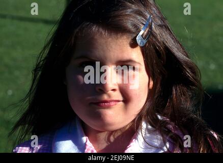 Portrait of Girl im Alter von 7 Jahren Stockfoto