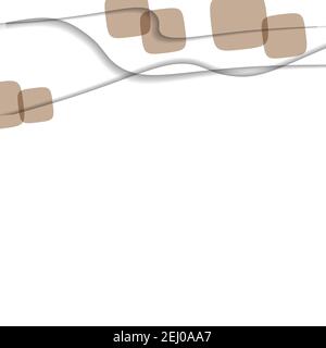Abstrakter Hintergrund mit bunten Papier geschnitten Formen. Design für Poster, Banner, Karte. Weiße und braune abstrakte runde Illustration. 3D-Papierbilder mit Stock Vektor