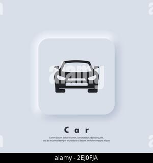 Auto-Logo. Automobillogo. Auto-Symbol. Maschinensymbole. Vektor. UI-Symbol. Neumorphic UI UX White User Interface Web-Button. Neumorphismus Stock Vektor