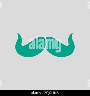 Symbol Für Den Moustache Von Poirot. Grün auf grauem Hintergrund. Vektorgrafik. Stock Vektor