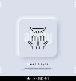 Symbol für Handtrockner. Logo des dünnen Handtrockners. Vektor. UI-Symbol. Neumorphic UI UX White User Interface Web-Button. Stock Vektor