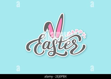 Vektor Happy Easter Schriftzug. Stock Vektor