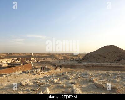 Die Wüste von Sakkara, Bereich der Stufenpyramide von Djoser, Zoser Stockfoto