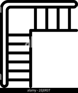 Treppenhaus-Symbol. Umriss Treppe Vektor-Symbol für Web-Design isoliert auf weißem Hintergrund Stock Vektor