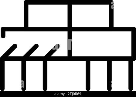 Symbol für elektronischen Widerstand. Umriss eines Vektorsymbols für elektronische Widerstände für das Webdesign auf weißem Hintergrund isoliert Stock Vektor