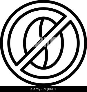 Symbol für koffeinfreie Getränke. Skizzieren Koffein freien Drink Vektor-Symbol für Web-Design isoliert auf weißem Hintergrund Stock Vektor