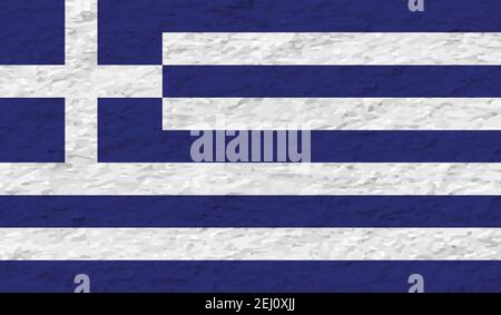 Griechenland Flagge mit wehender Grunge Textur. Vektorhintergrund. Stock Vektor