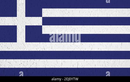 Griechenland Flagge mit wehender Grunge Textur. Vektorhintergrund. Stock Vektor