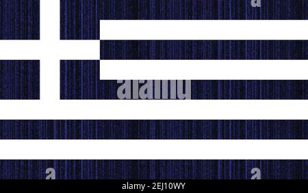 Griechenland Flagge mit wehender Grunge Textur. Vektorhintergrund. Stock Vektor