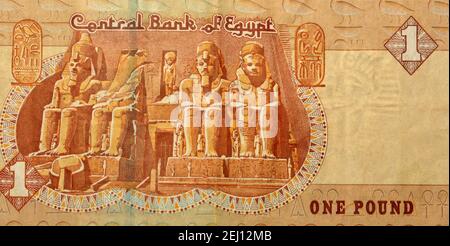 Ägypten Währung von einem Pfund Banknote Jahr 2016. Ägyptisches Geld (bar). Stockfoto